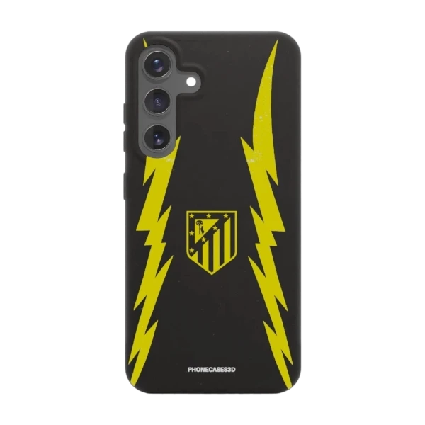 Phonecases3D Samsung Galaxy S25+ Atlético de Madrid kompostoituva suojakuori, musta