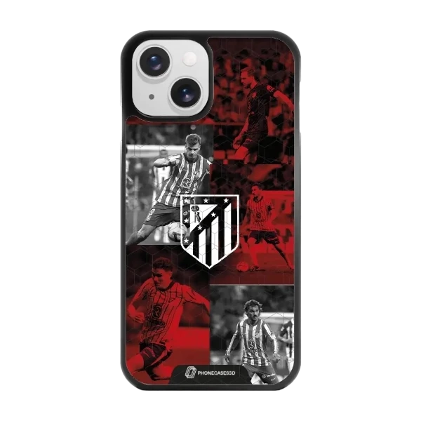 Phonecases3D iPhone 15 Atlético de Madrid -3D suojakuori, musta