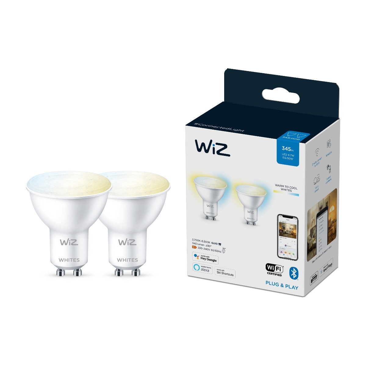 GU10 Smart LED-pære 345 lm 2-pk.