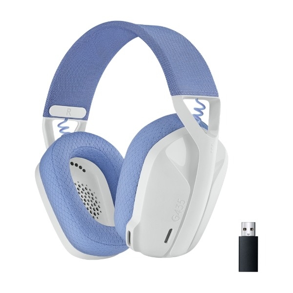 Logitech G435 Lightspeed trådløst gamingheadset, hvit (Siste sjanse - utgående produkt)