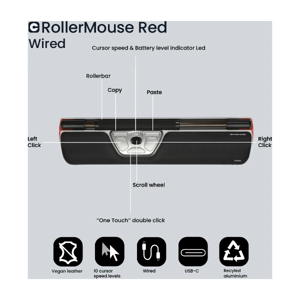 Contour RollerMouse Red (langallinen) - Power.fi