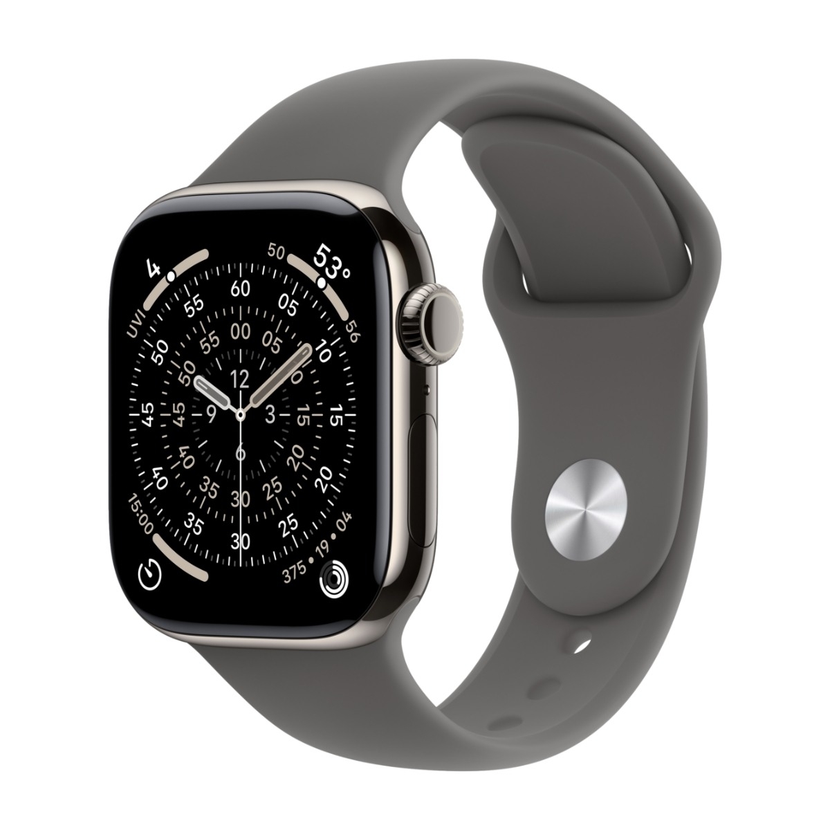 Apple Watch Series 11 GPS + Cell 42 mm naturlig titan, steingrå sport band - M/L