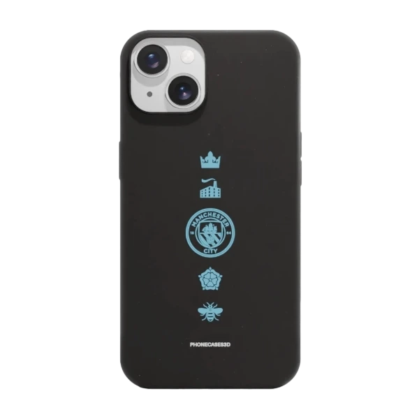 Phonecases3D iPhone 14 Man City kompostoituva suojakuori, musta