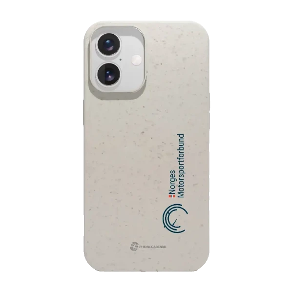 Phonecases3D iPhone 16 Norges Motorsportforbund kompostoituva suojakuori, valkoinen