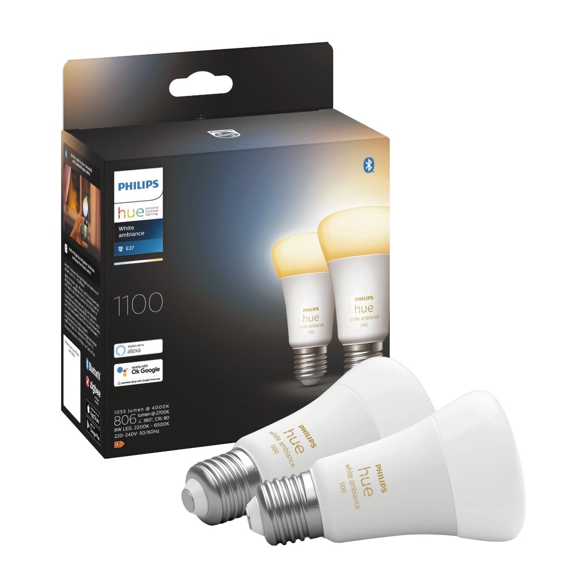Ambiance Smart LED-pære E27 1100 lm 2-pack