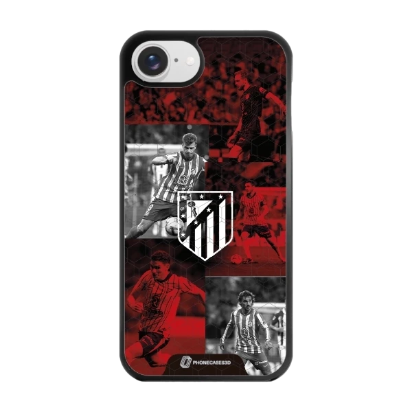 Phonecases3D iPhone 17e/16e Atlético de Madrid -3D suojakuori, musta