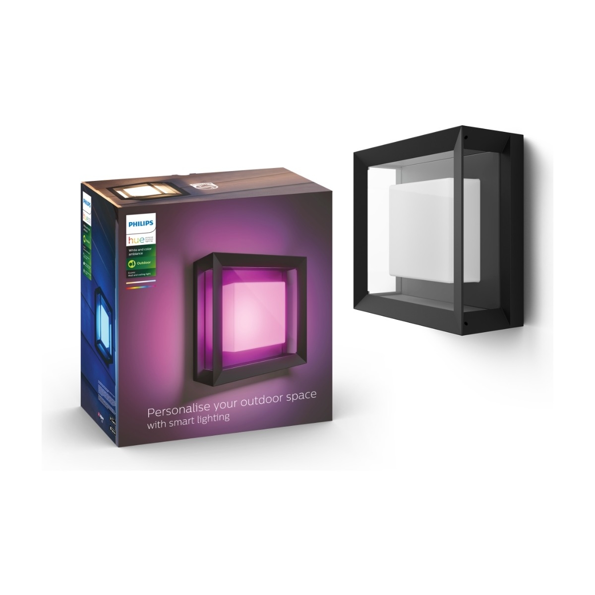 Hue Econic utendørs vegg/tak 3 white ambiance & color luminairs