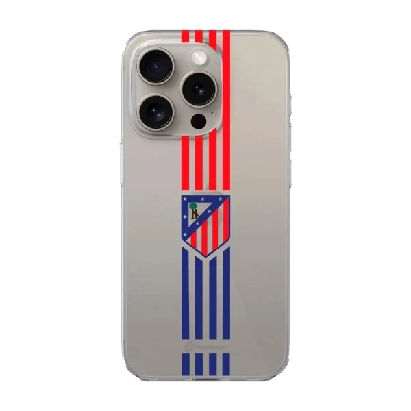 Phonecases3D iPhone 16 Pro Max Atlético de Madrid Clear case -suojakuori, valkoinen