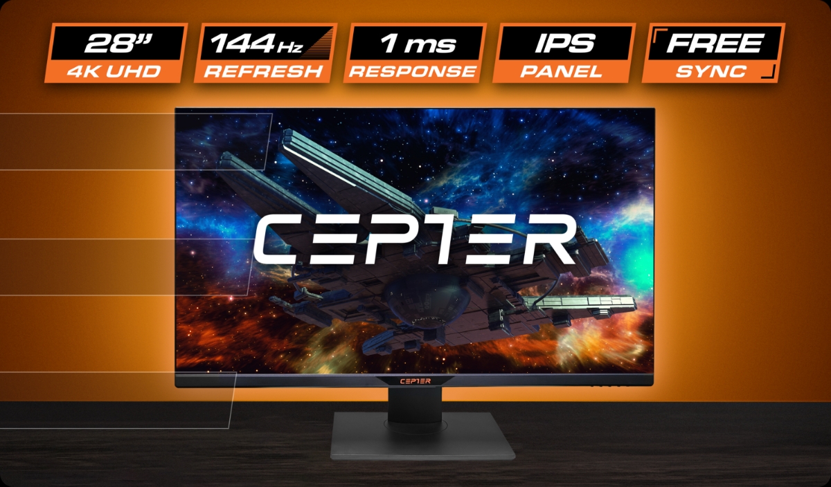 Cepter E-Sport Pro 4K 28" monitor.