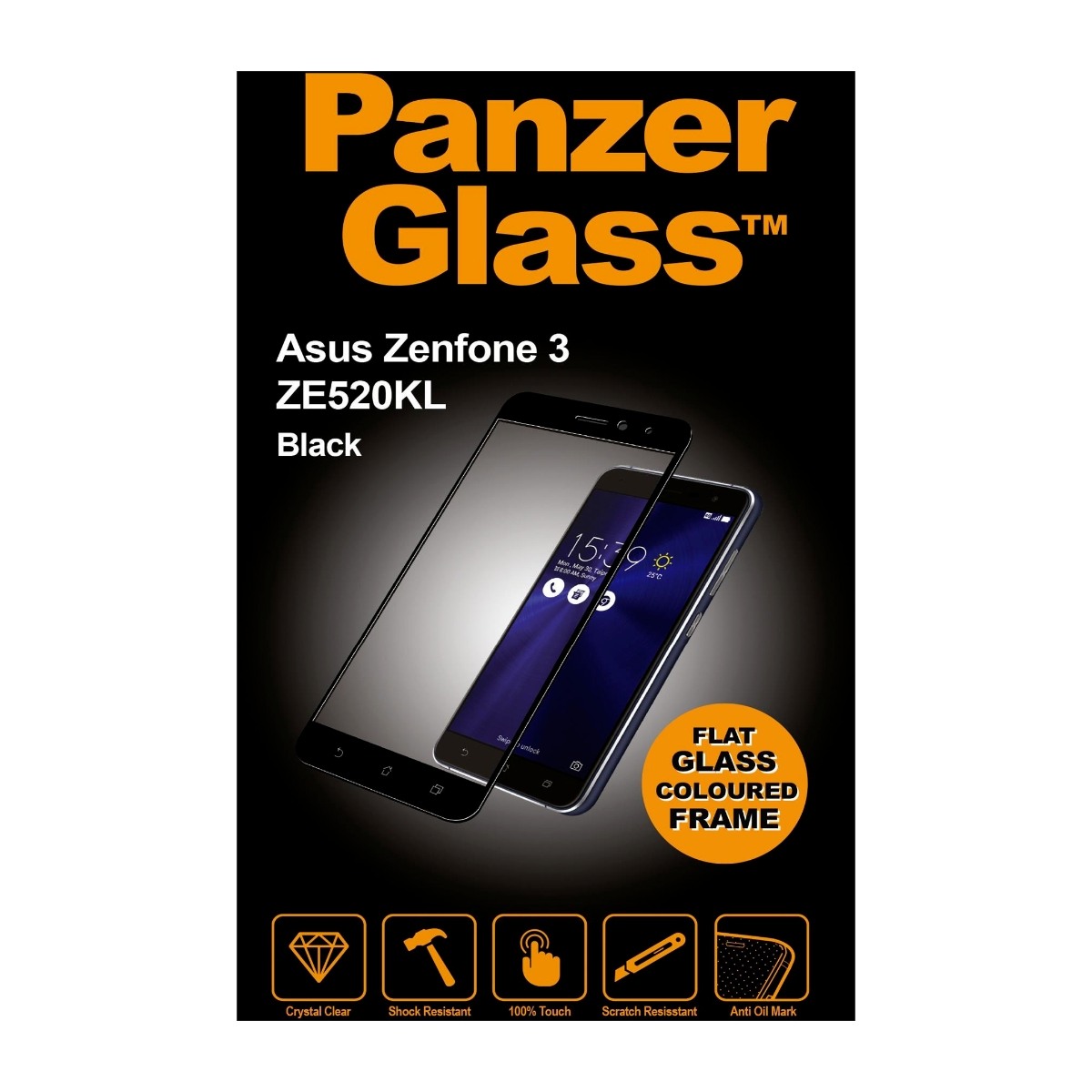 PanzerGlass Zenfone 3 skjermbeskytter, svart