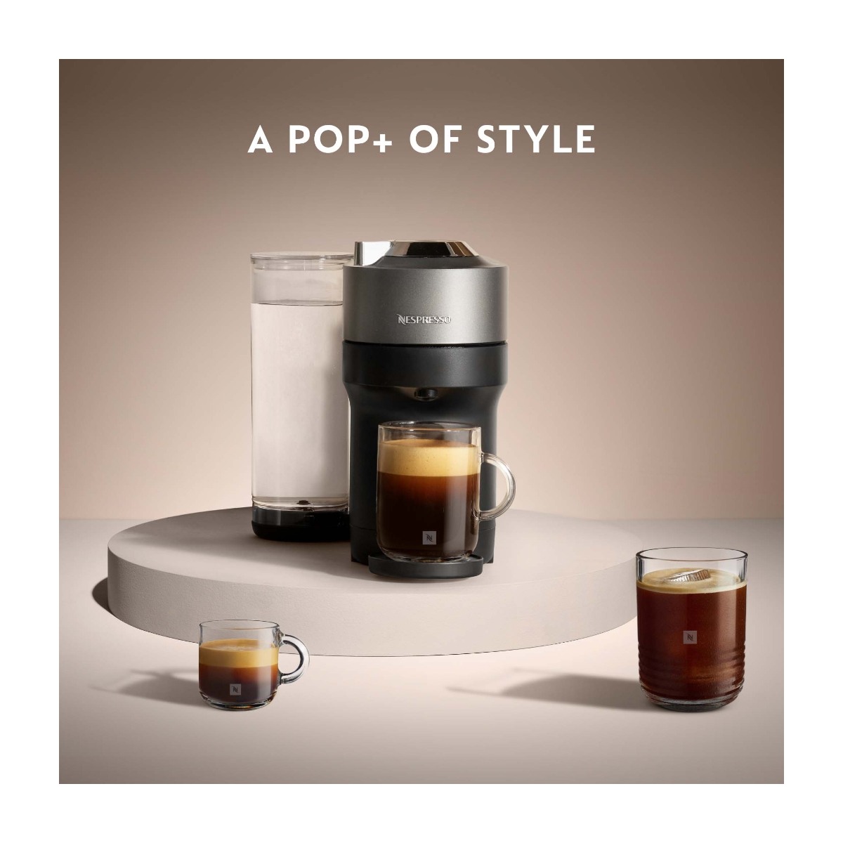 Nespresso Vertuo Pop+ kapselmaskine By Krups, titanium billede 9