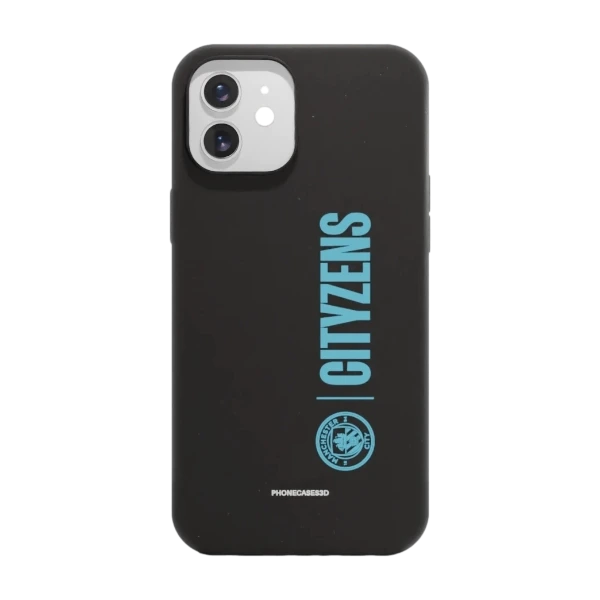 Phonecases3D iPhone 12 Man City kompostoituva suojakuori, musta
