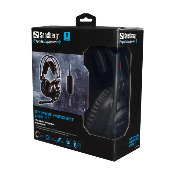 SANDBERG SAVAGE HEADSET USB 7.1 - Power.dk