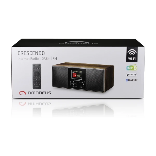 AMADEUS CRESCENDO DAB+ WIFI RADIO DARK WOOD 