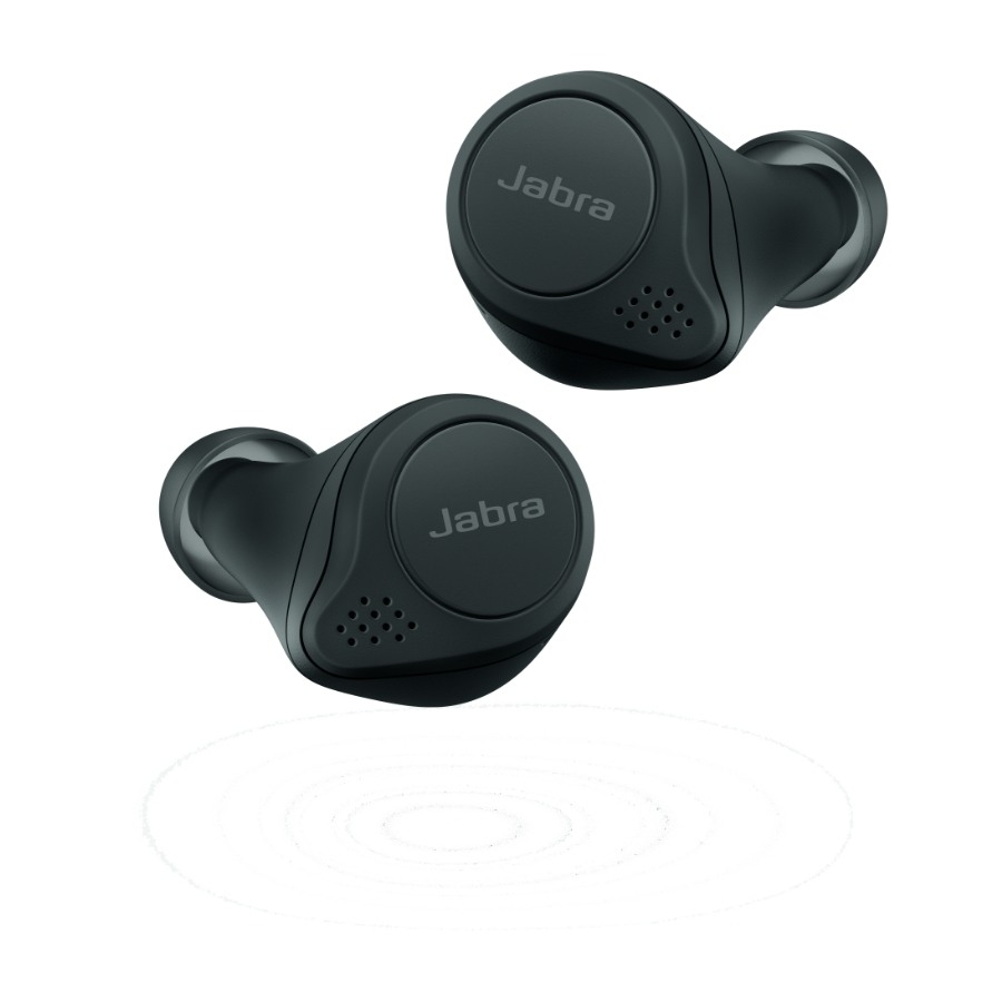 Black wireless earbuds