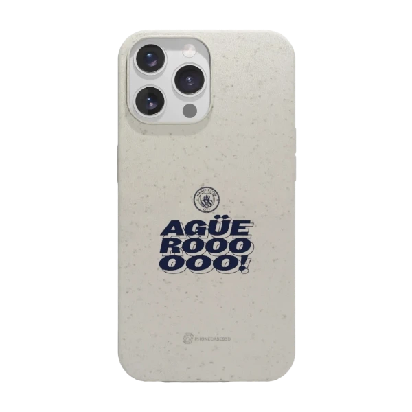 Phonecases3D iPhone 14 Pro Man City kompostoituva suojakuori, valkoinen