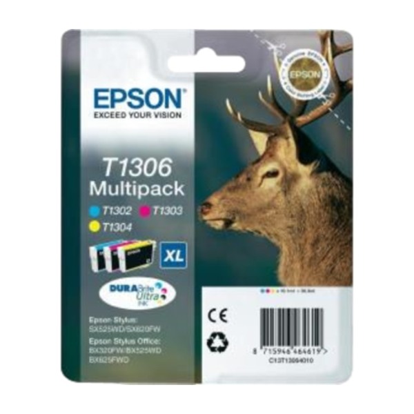 Epson multipack 3-Colours T1306 Ultra blekk