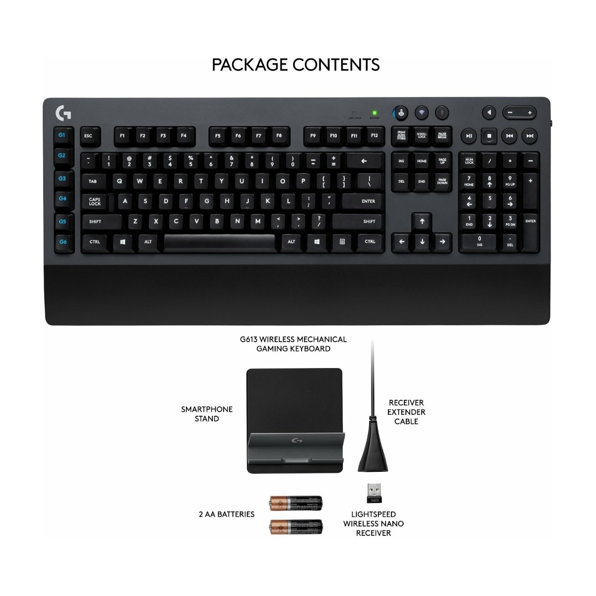 LOGITECH G613 TRÅDLØST MEKANISK GAMINGTASTATUR Power.no Logitech G613 trådløst mekanisk gamingtastatur