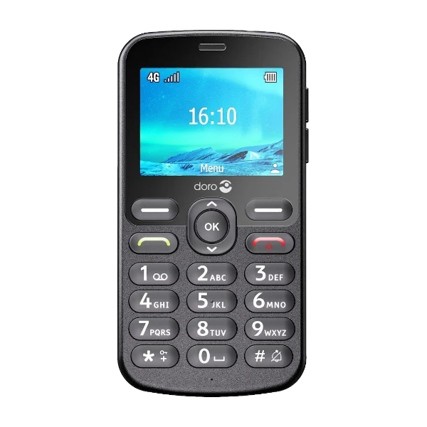 Doro 1881 4G mobiltelefon (lader følger ikke med), svart