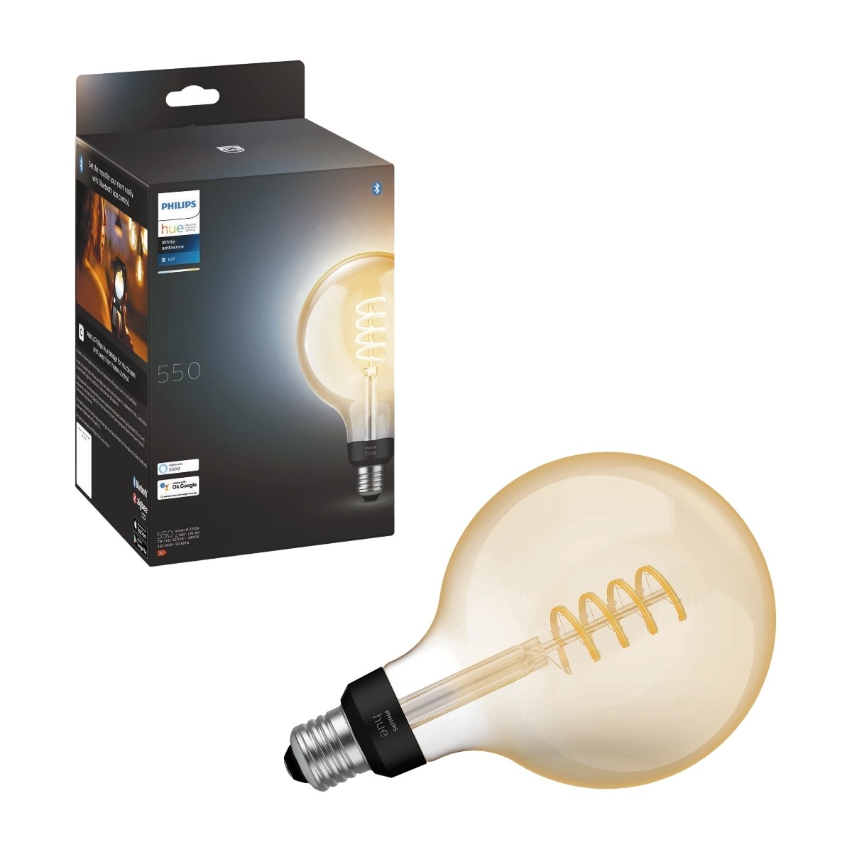 Filament G125 E27 Smart LED-pære 550 lm