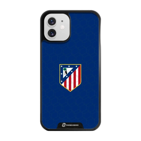 Phonecases3D iPhone 12 Atlético de Madrid -3D suojakuori, musta