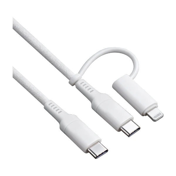 Dacota Platinum 2 in 1 USB C Ja Lightning kaapeli 2 M 240 W Valkoinen 
