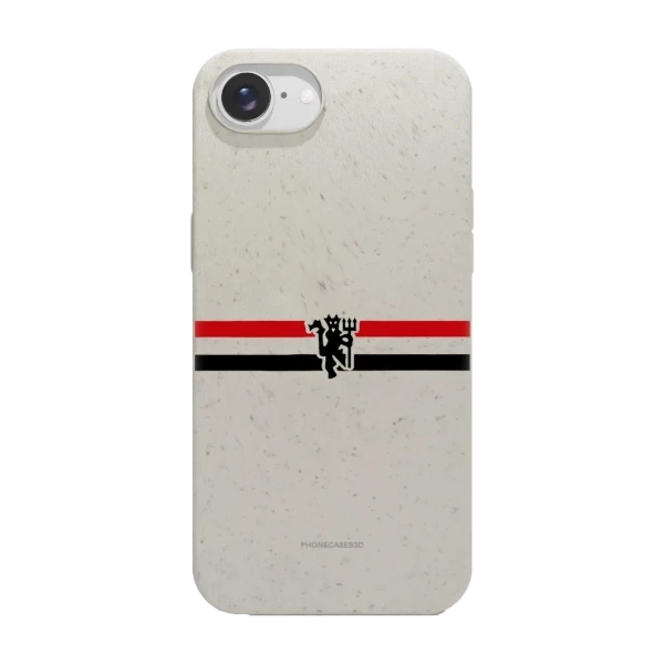 Phonecases3D iPhone 17e/16e Manchester United FC kompostoituva suojakuori, valkoinen