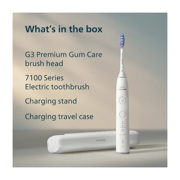Philips Sonicare Series 7100 elektrisk tannbørste, hvit - Power.no