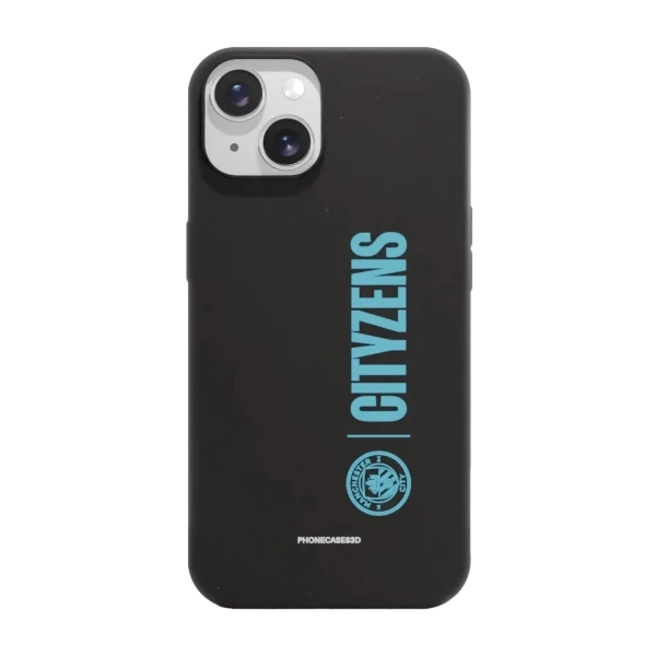 Phonecases3D iPhone 14 Man City kompostoituva suojakuori, musta