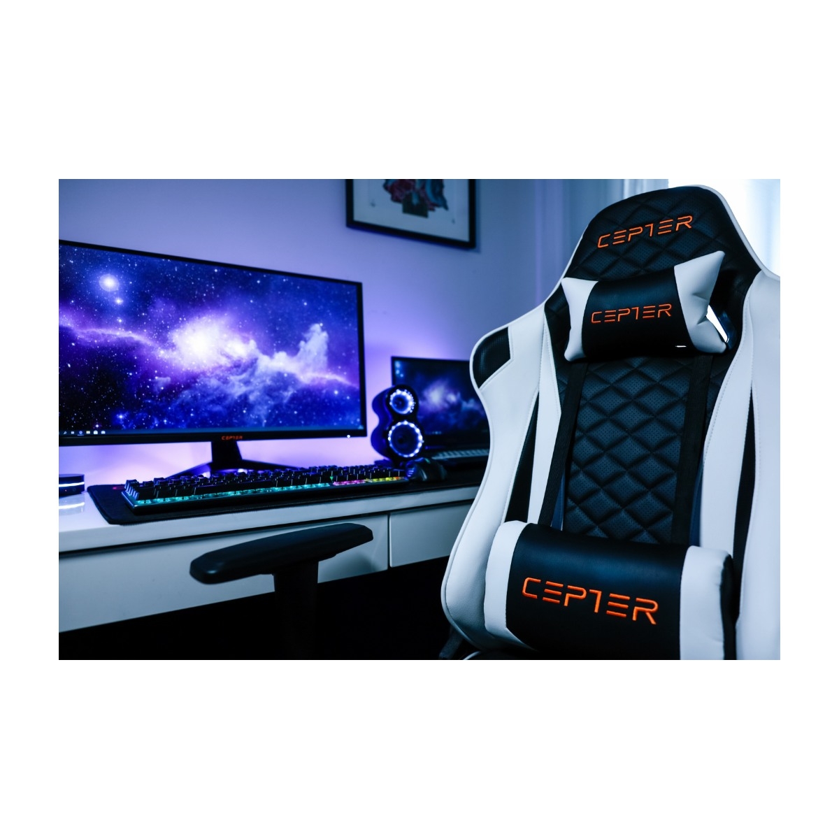 Cepter Rogue gaming chair, black & white - CEPTER