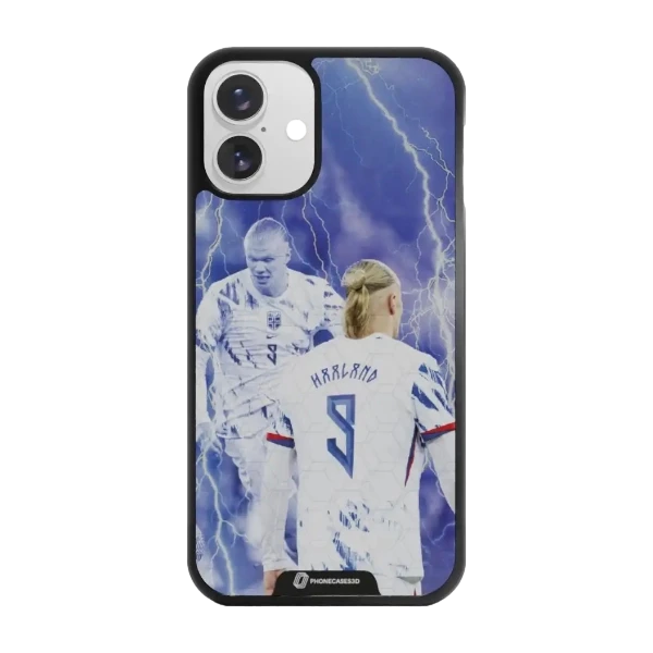 Phonecases3D iPhone 16 Plus Norges Fotballforbund Haaland -3D suojakuori, musta