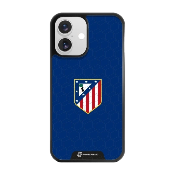 Phonecases3D iPhone 16 Atlético de Madrid -3D suojakuori, musta