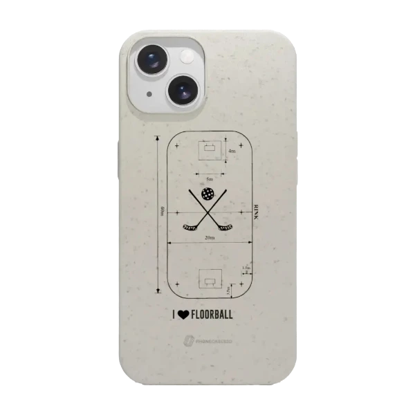 Phonecases3D iPhone 15 Pixbo IBK kompostoituva suojakuori, valkoinen