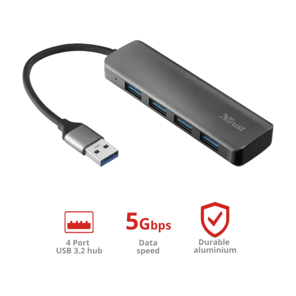 Halyx Aluminium 4-Port USB 3.2 Hub 