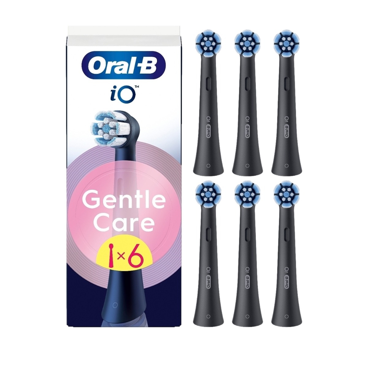 Oral-B iO Gentle Care Børstehoder 6 stk (sort)