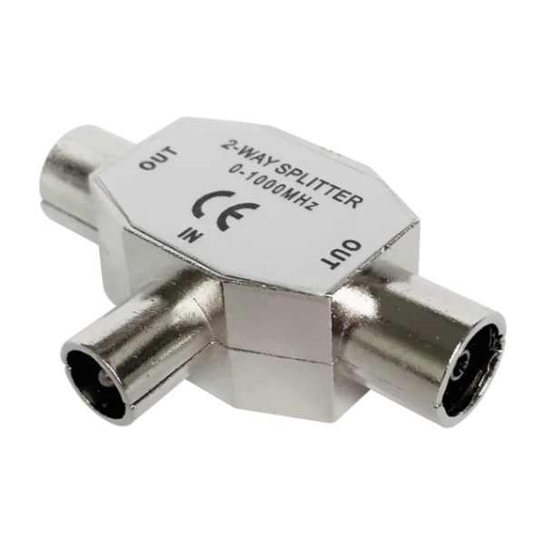 Deltaco 2-vägs splitter IEC radio - Power.se