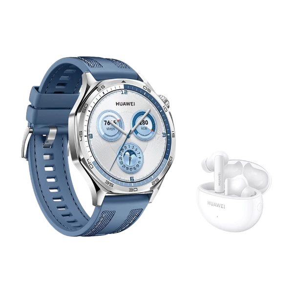 HUAWEIWATCHGT546mmsmartwatch,blå+FreeBuds5iTrueWirelesshörlurar