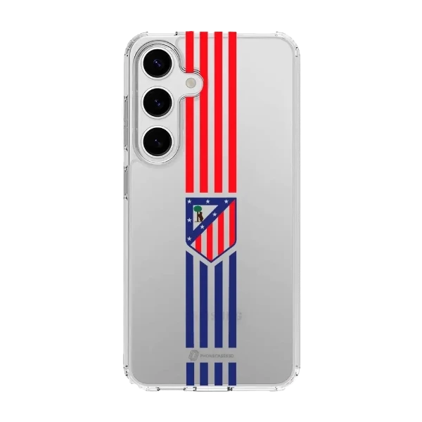 Phonecases3D Samsung Galaxy S25+ Atlético de Madrid Clear case -suojakuori, valkoinen