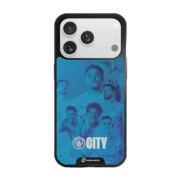 Phonecases3D iPhone 17 Pro Man City -3D suojakuori, musta