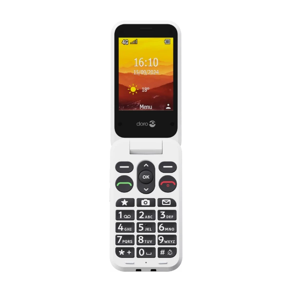 Doro Leva L31 mobiltelefon, rød/hvit