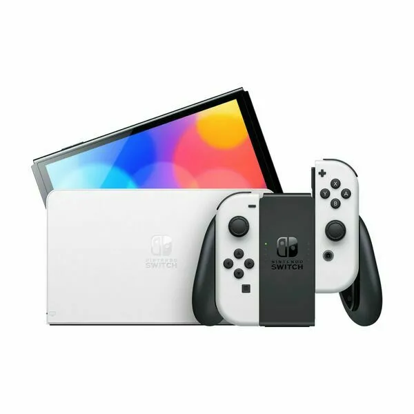 Nintendo Switch OLED spillkonsoll, hvit - Power.no