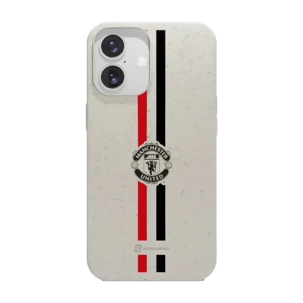 Phonecases3D iPhone 16 Manchester United FC kompostoituva suojakuori, valkoinen