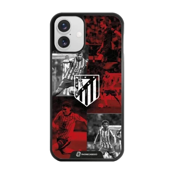 Phonecases3D iPhone 16 Plus Atlético de Madrid -3D suojakuori, musta