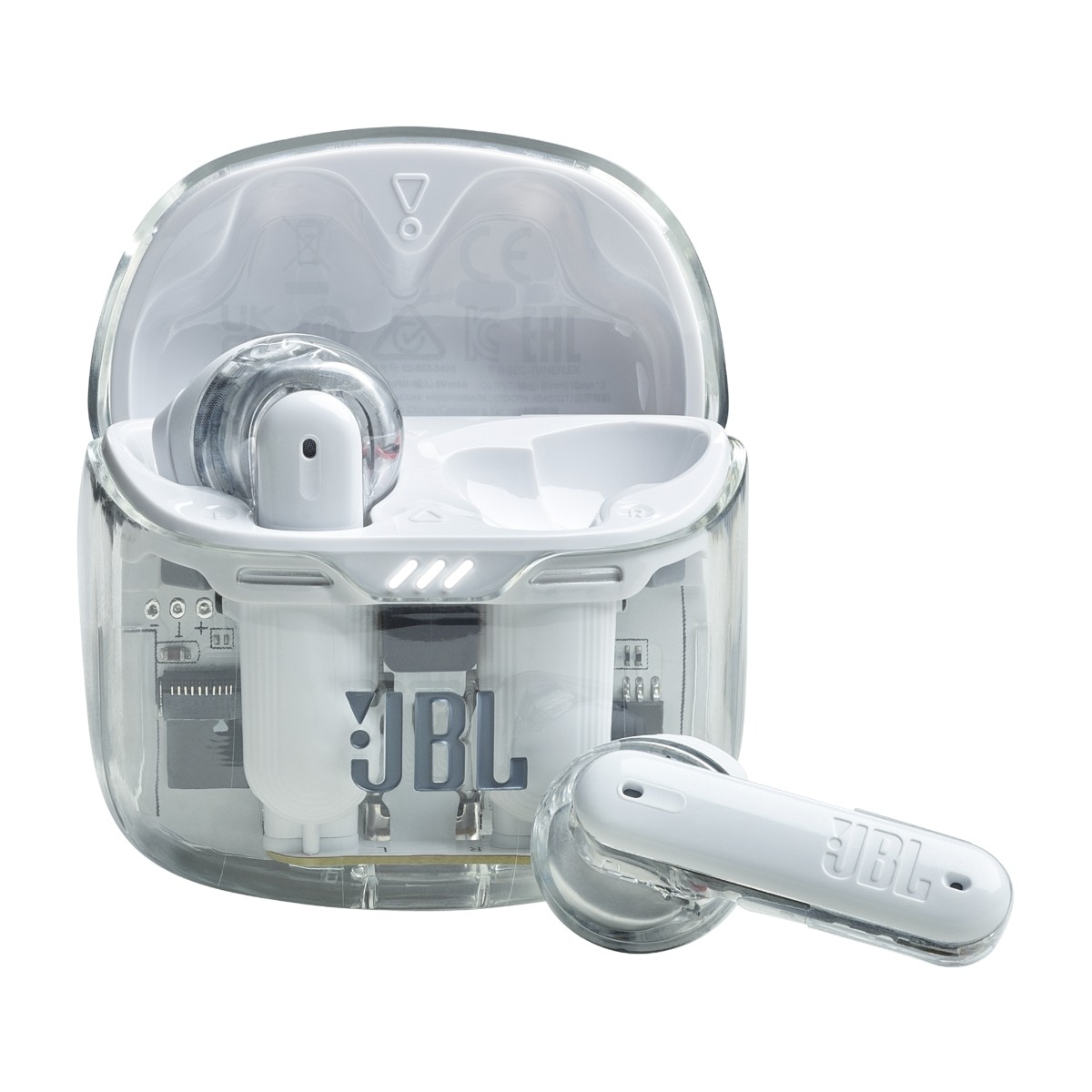 JBL Lifestyle Tune Flex True Wireless øretelefoner, gjennomsiktige/hvite