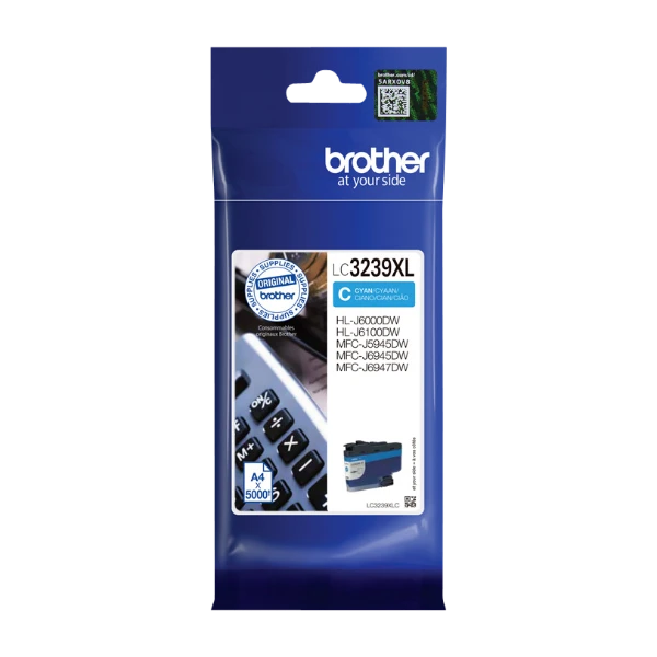 Brother LC-3239XLC mustekasetti 1 kpl alkuperäinen Korkea (Xl) värintuotto, syaani
