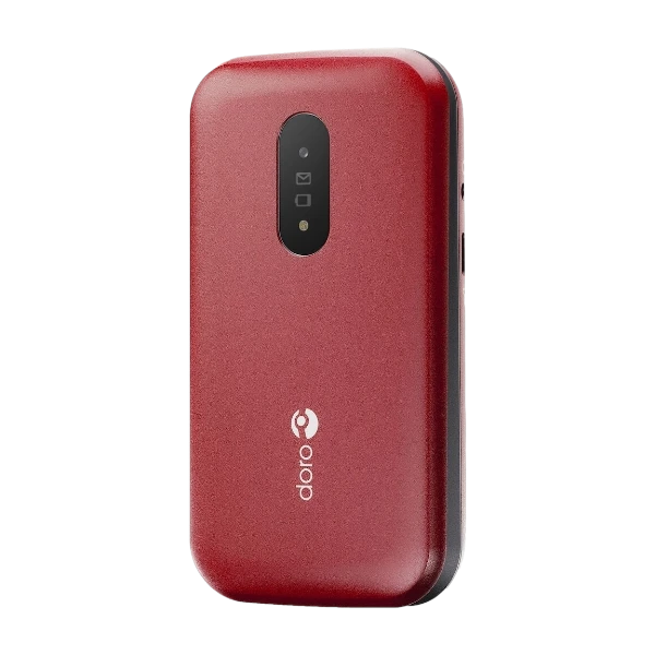 Doro 2821 4G mobiltelefon (lader følger ikke med), rød/hvit