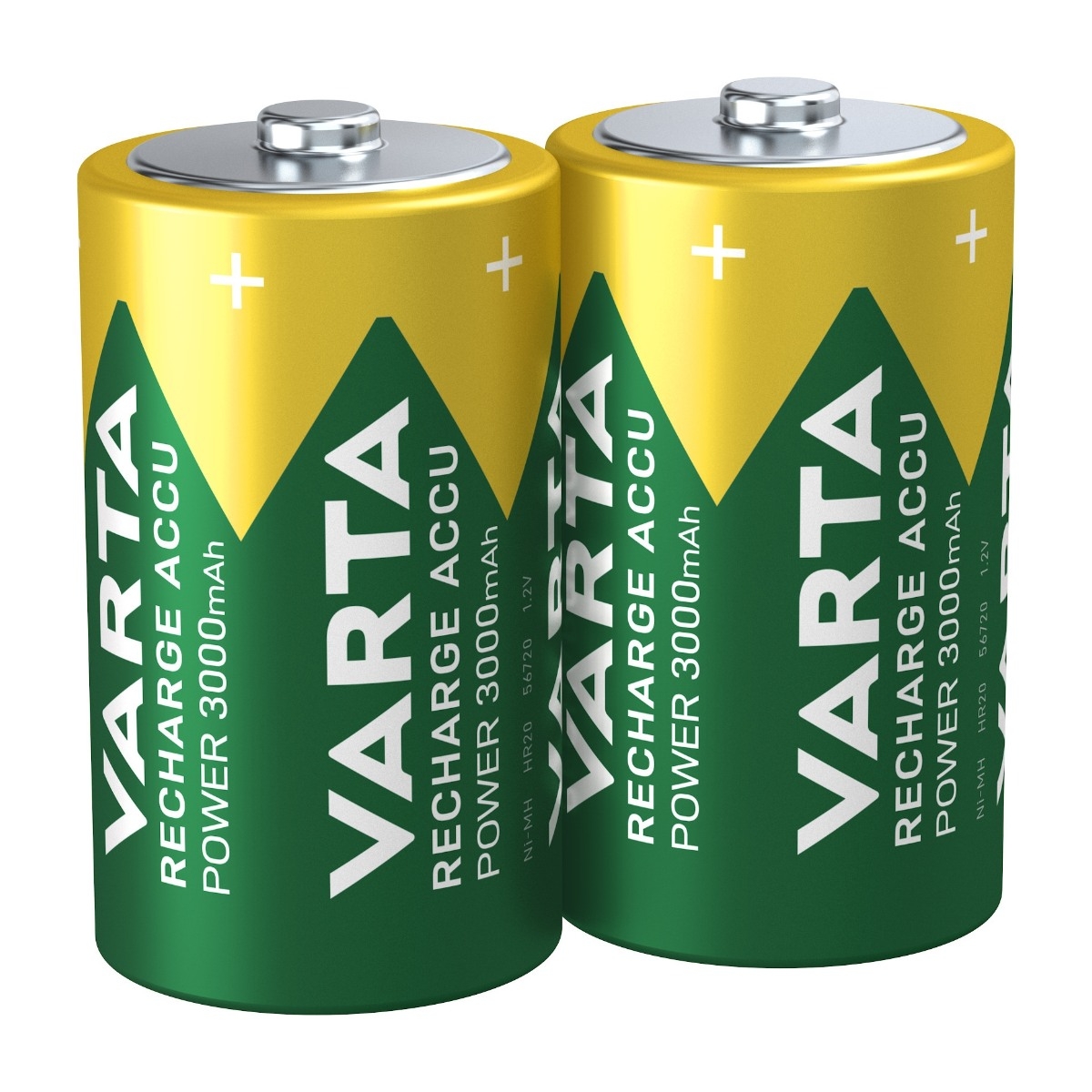 VARTA Recharge Accu Power oppladbar D batteri 3000mAh, 2 stk