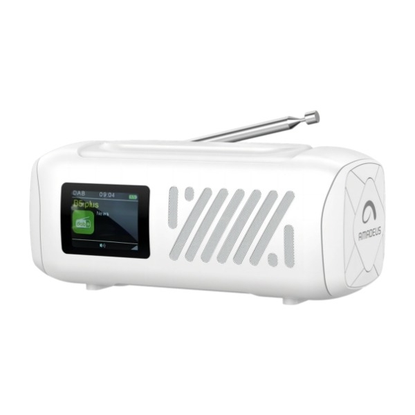 Amadeus Viola Bluetooth-høyttaler med radio, hvit (Returnert innen 60 dager - Produktet er i orden)