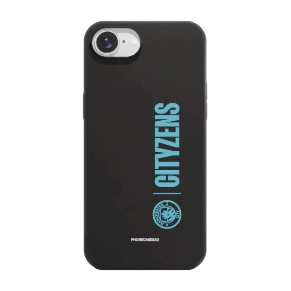 Phonecases3D iPhone 17e/16e Man City kompostoituva suojakuori, musta