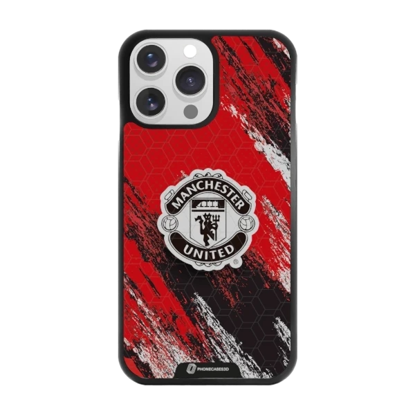 Phonecases3D iPhone 14 Pro Manchester United FC -3D suojakuori, musta